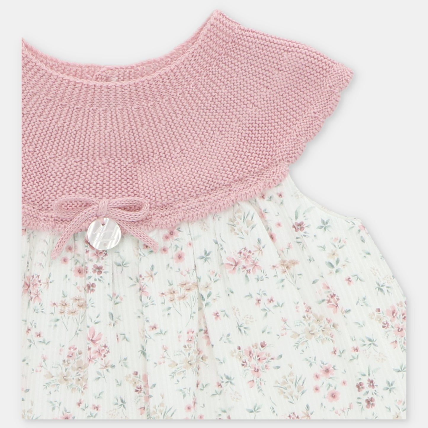 Vestido punto y tela niña