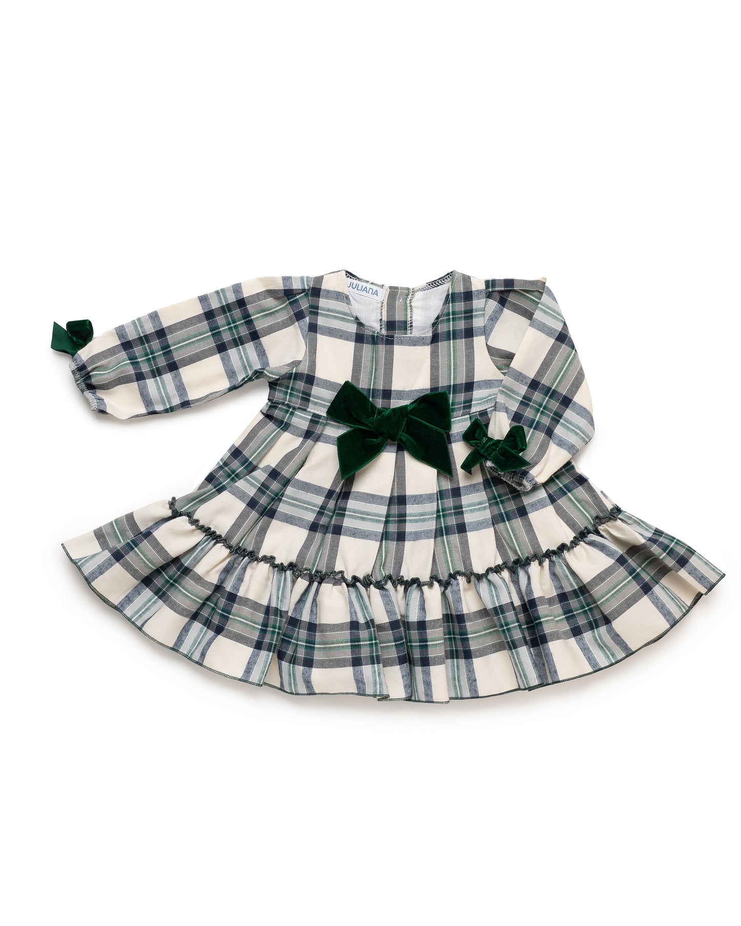 Vestido cuadros lazo terciopelo- C. Sinfonía de Juliana