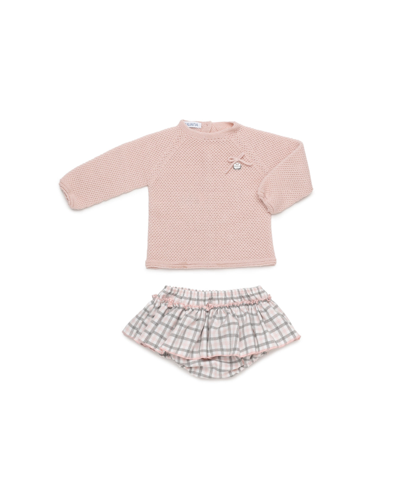 CONJUNTO BRAGA VOLANTE CUADRITOS