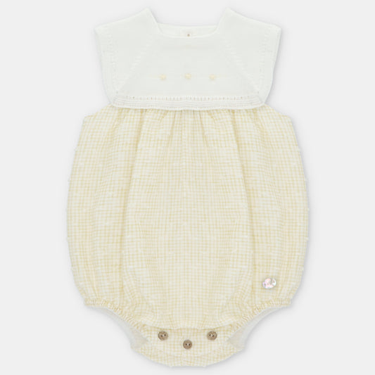 Pelele punto y tela plumeti niño