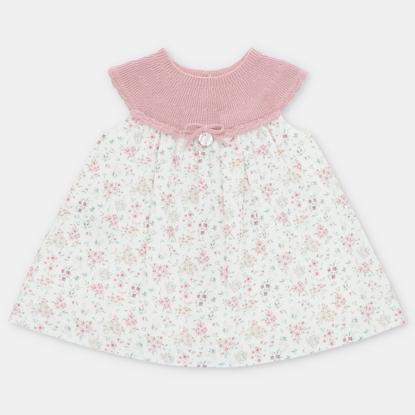 Vestido punto y tela niña