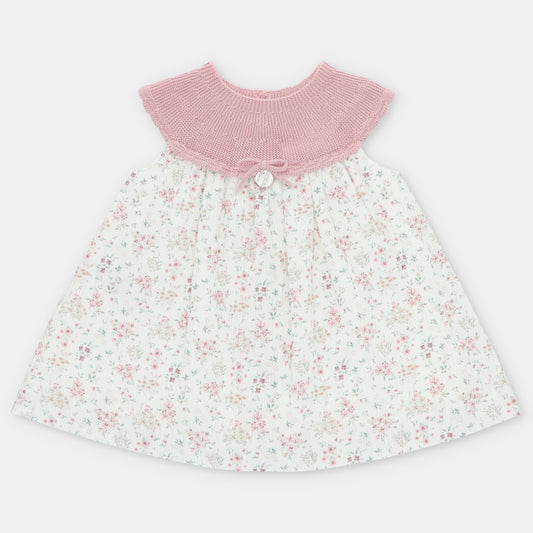 Vestido punto y tela niña