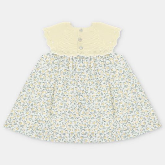 Vestido punto y tela niña con braguita