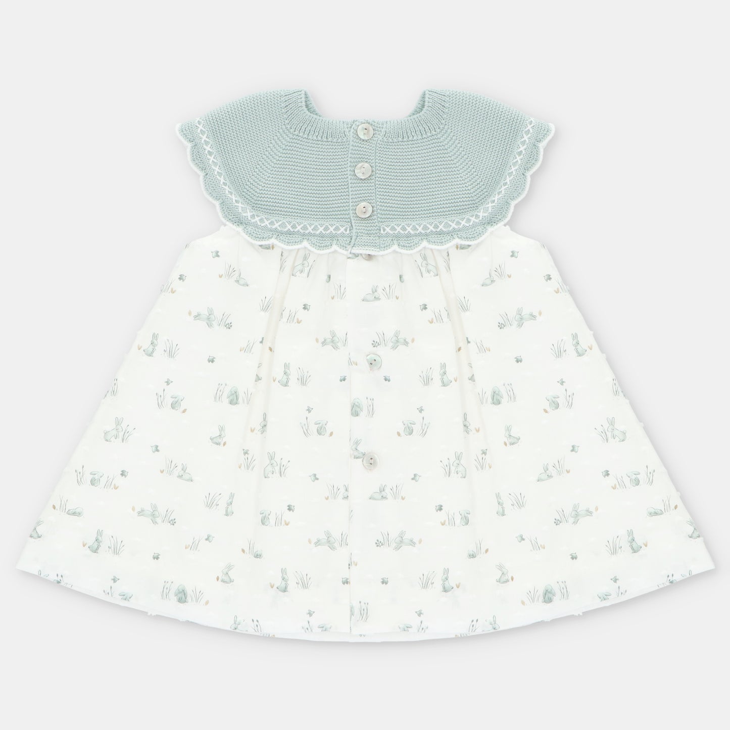 Vestido punto y tela