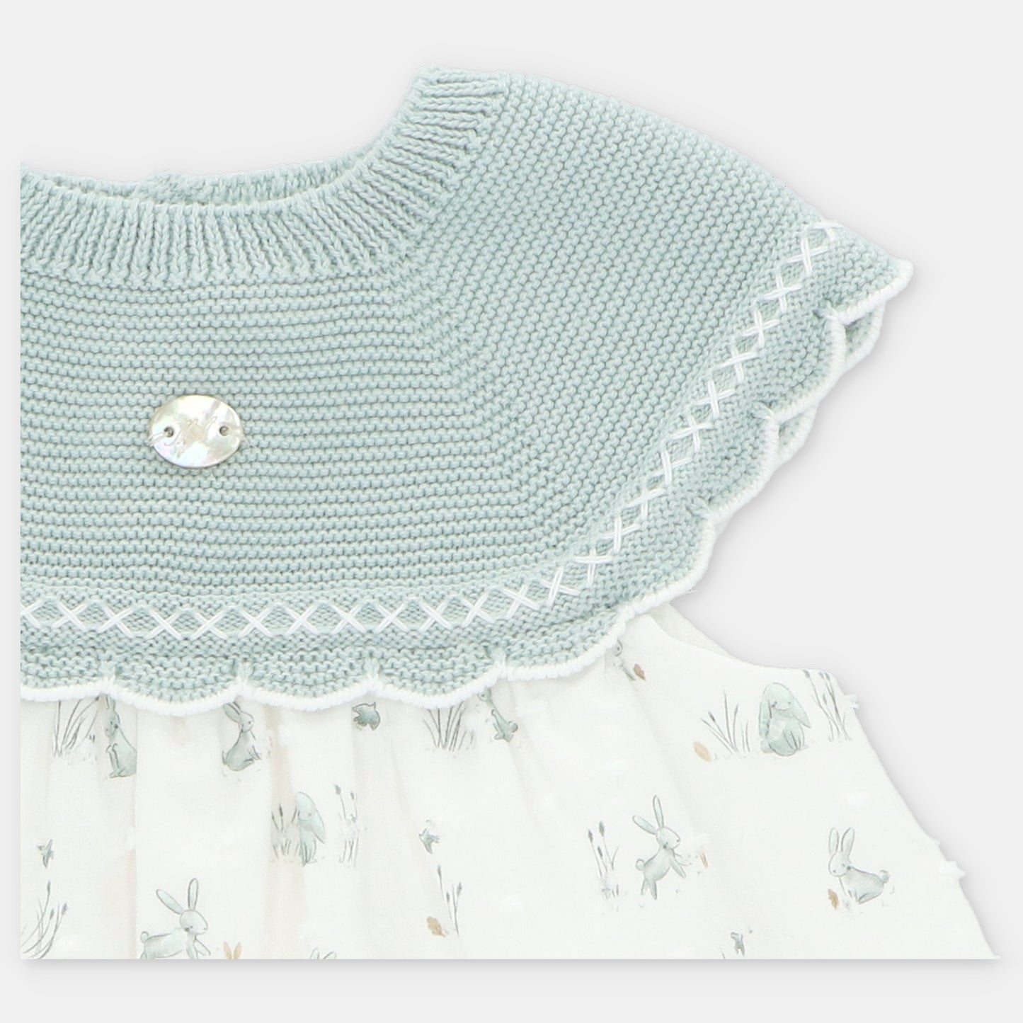 Vestido punto y tela