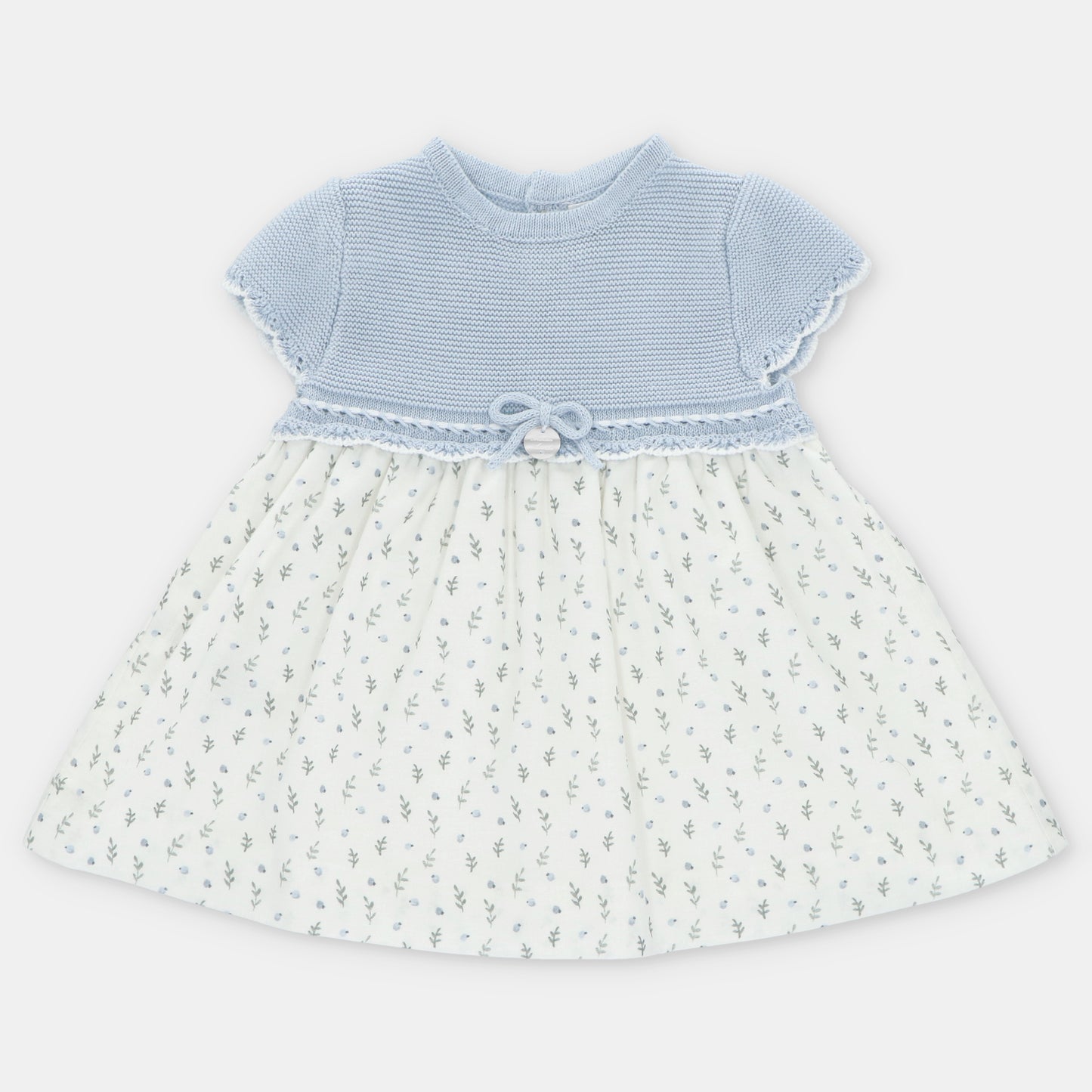 Vestido punto y tela