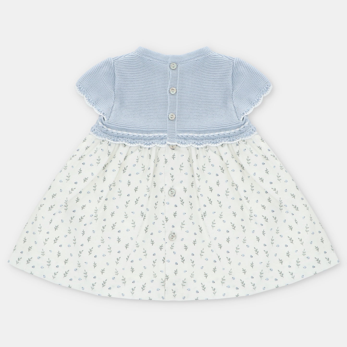 Vestido punto y tela