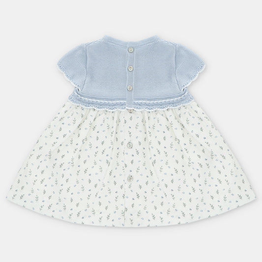 Vestido punto y tela