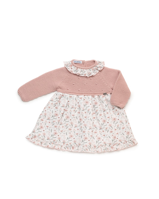 Vestido cuerpo punto flores- C. Arte de Juliana