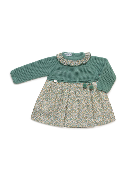 Vestido cuerpo punto flores- C. Verso de Juliana