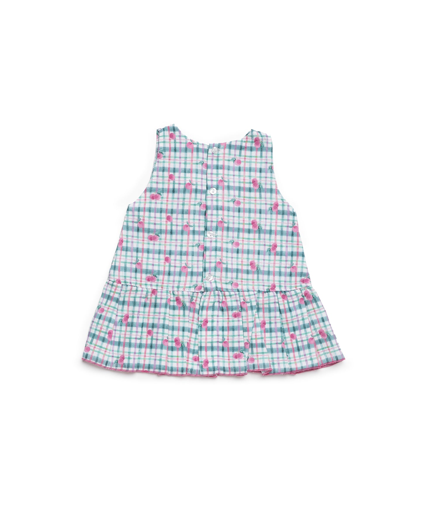 VESTIDO TALLE BAJO CUADROS LAZO