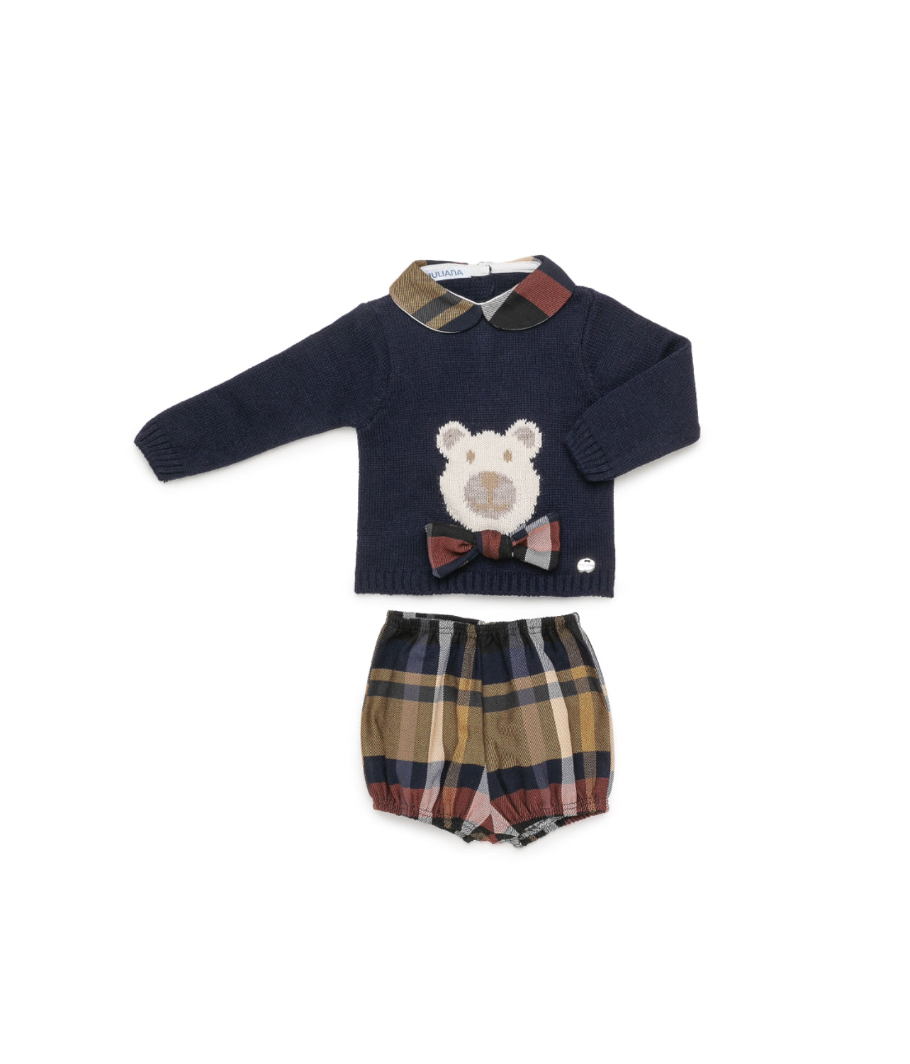 CONJUNTO PANTALON CUADROS OSO PAJARITA