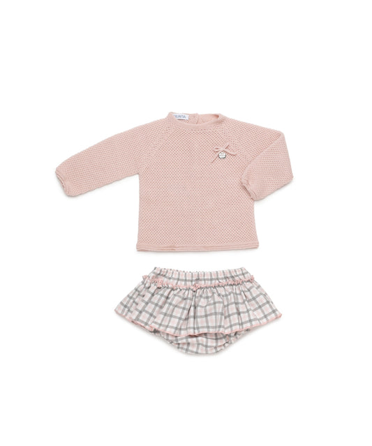 CONJUNTO BRAGA VOLANTE CUADRITOS