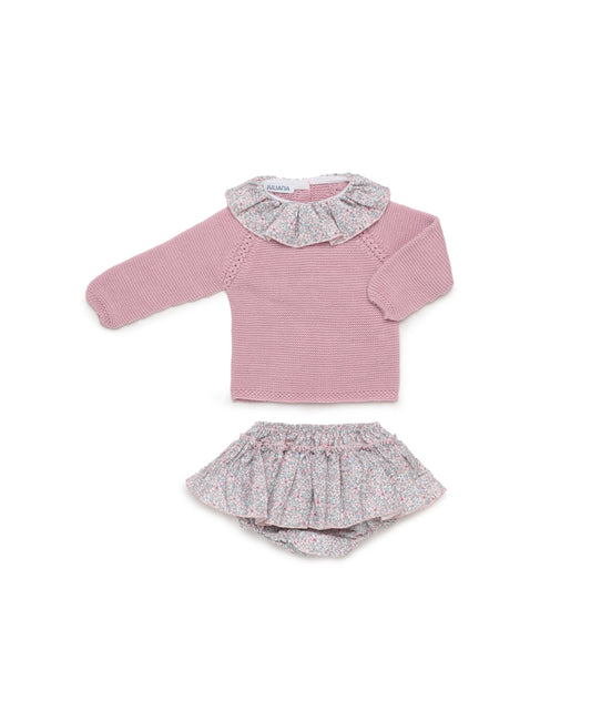 CONJUNTO BRAGA VOLANTE FLORECITAS