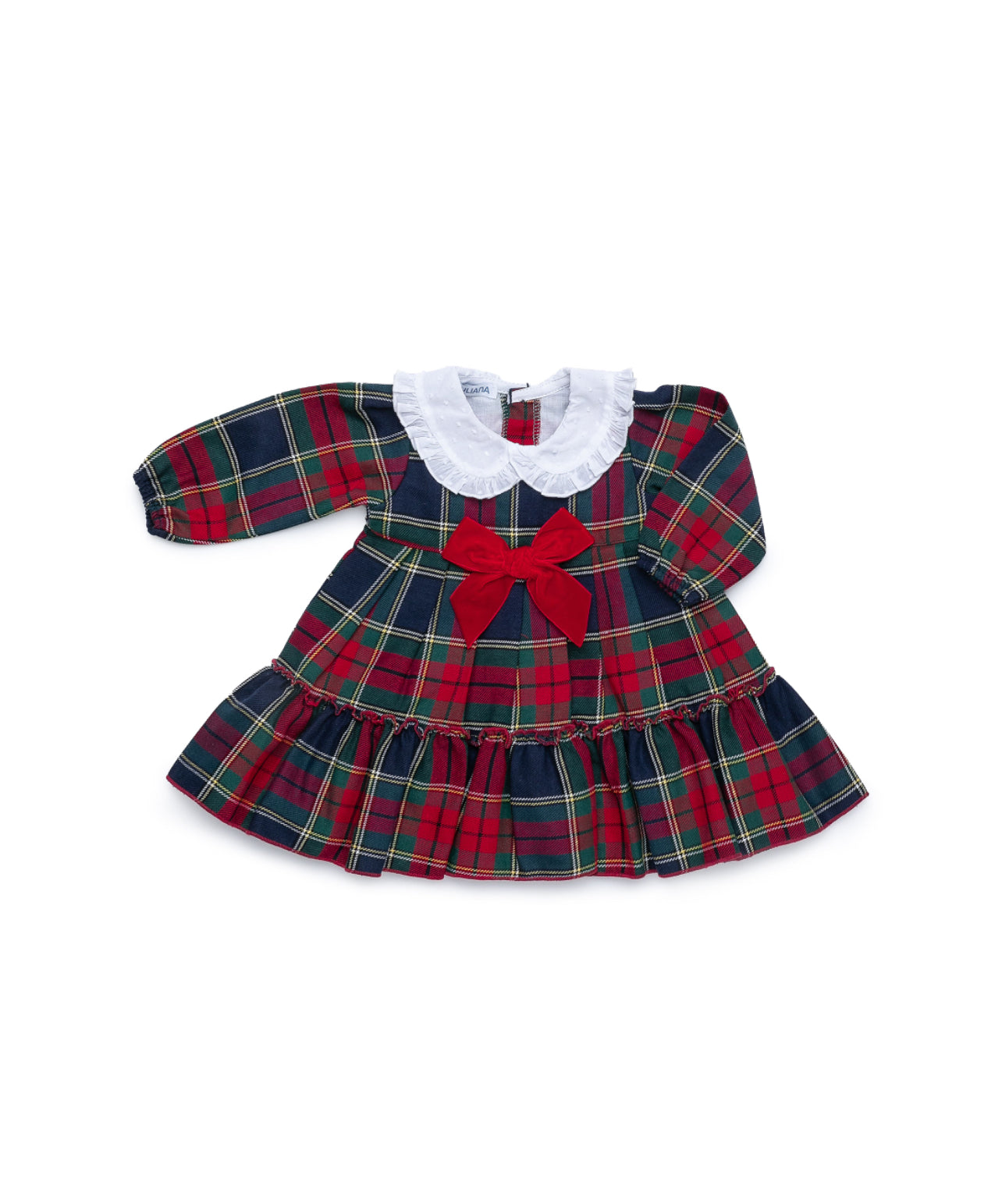 VESTIDO VOLANTES CUADROS CUELLO PLUMETI
